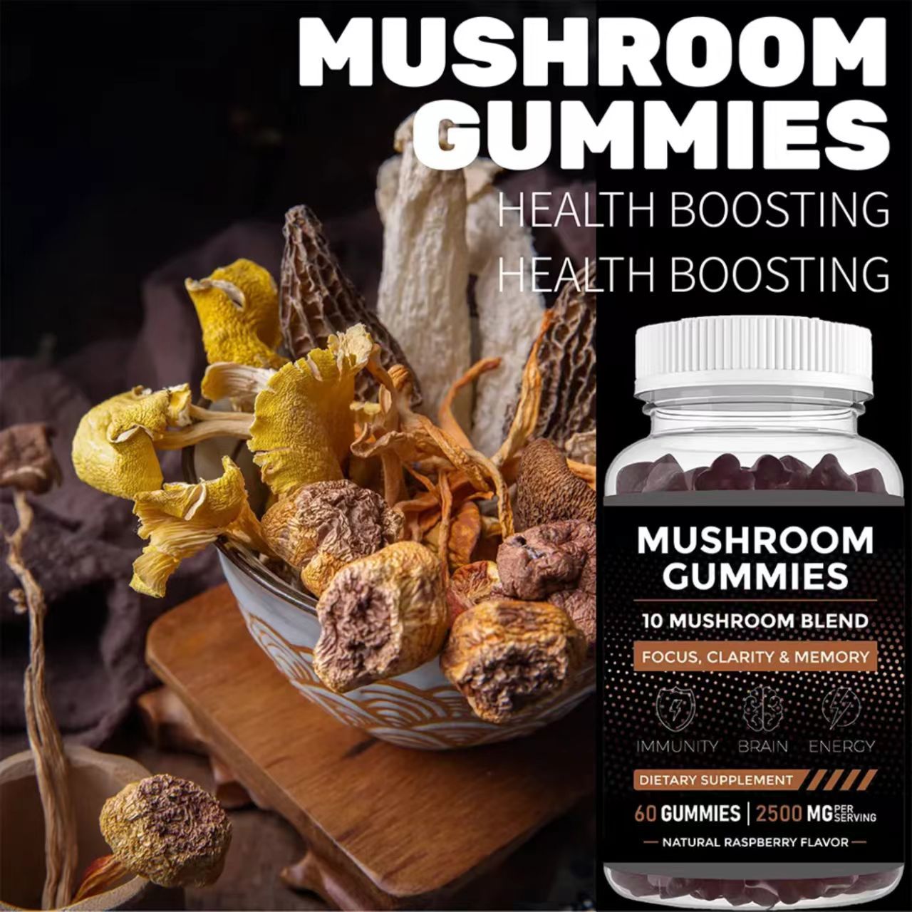 Health Wellness Gummies - Żelki z grzybami wspomagają zdrowie odpornościowe,
